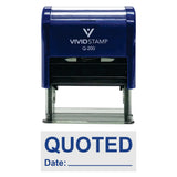 Quoted With Date Line Self-Inking Office Rubber Stamp