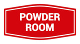 Red Signs ByLITA Fancy Powder Room Sign with Adhesive Tape, Mounts On Any Surface, Weather Resistant, Indoor/Outdoor Use