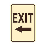 Portrait Round Exit Left Arrow Sign
