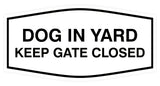 Fancy Dog In Yard Keep Gate Closed Sign