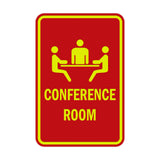 Red / Yellow Portrait Round Conference Room Sign