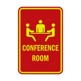 Red / Yellow Portrait Round Conference Room Sign