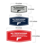 Fancy No Trespassing Trespassers Will Be Shot. Survivors Will Be Shot Again Wall or Door Sign