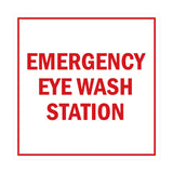 Signs ByLITA Square Emergency Eye Wash Station Sign with Adhesive Tape, Mounts On Any Surface, Weather Resistant, Indoor/Outdoor Use