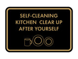 Classic Framed Self-Cleaning Kitchen Clear Up After Yourself Wall or Door Sign