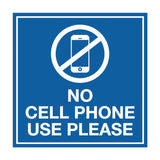 Signs ByLITA Square No Cell Phone Use Please Sign with Adhesive Tape, Mounts On Any Surface, Weather Resistant, Indoor/Outdoor Use