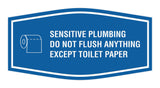 Fancy Sensitive Plumbing Do Not Flush Anything Except Toilet Paper Wall or Door Sign