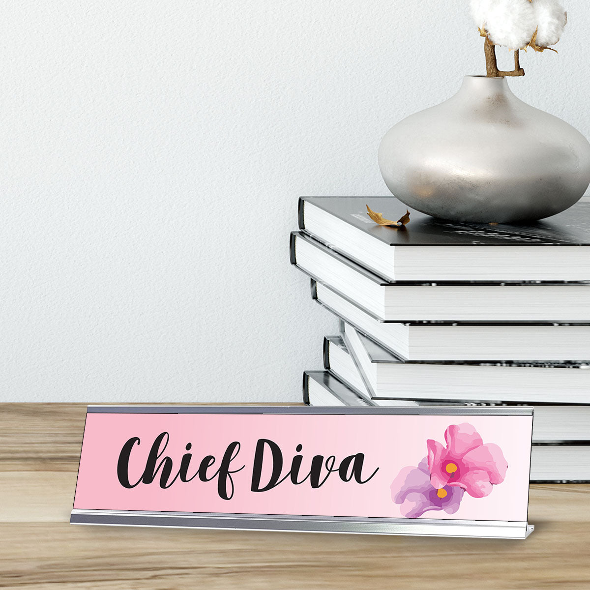 Chief Diva, Floral Designer Office Gift Desk Sign (2 x 8")