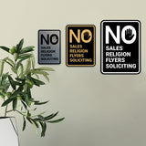 Portrait Round No Sales, No Religion, No Flyers, No Soliciting Wall or Door Sign