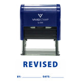 Revised By Date Self Inking Rubber Stamp