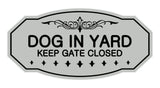 Victorian Dog In Yard Keep Gate Closed Sign