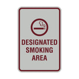 Portrait Round Designated Smoking Area Sign