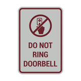 Portrait Round Do Not Ring Doorbell Sign