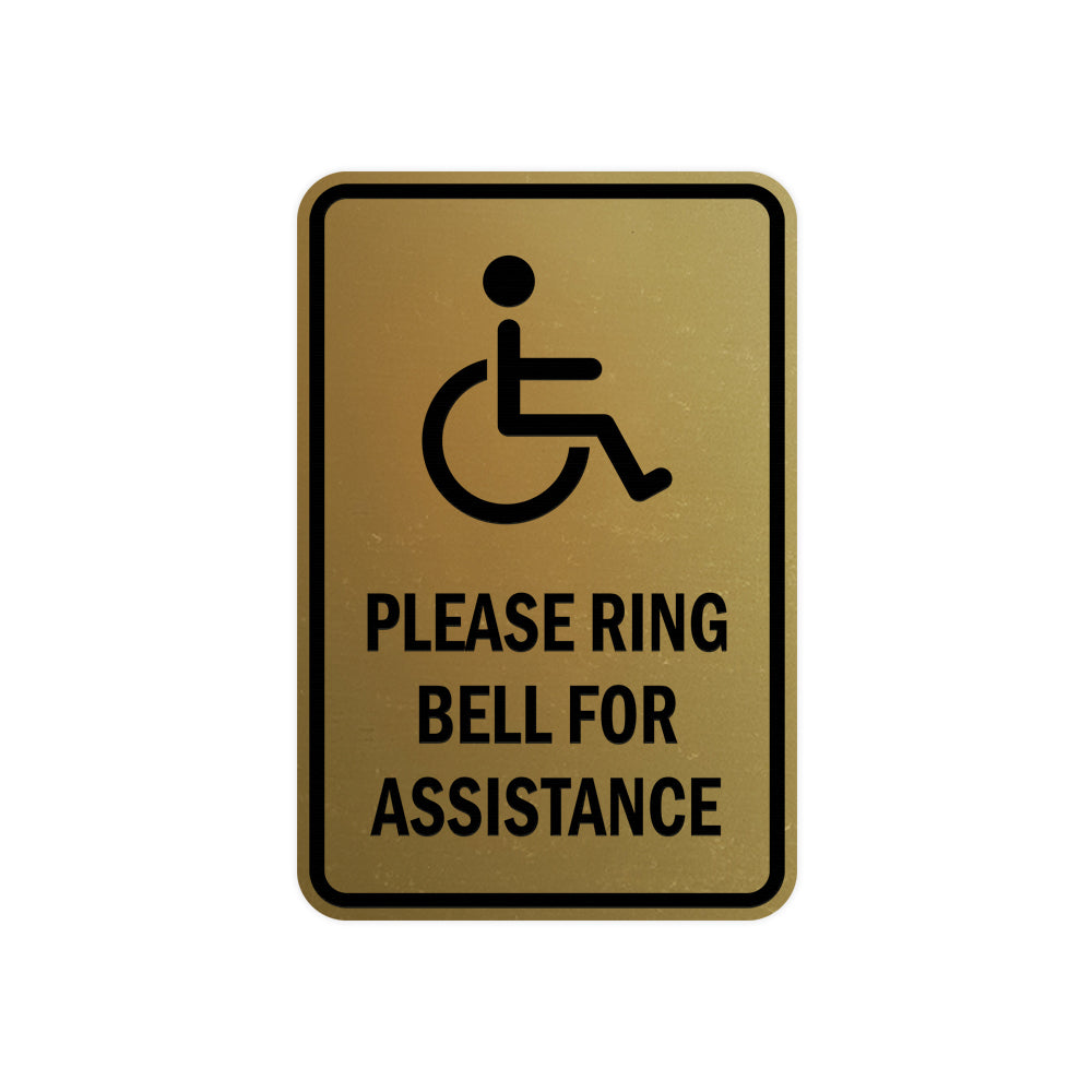 Portrait Round Please Ring Bell For Assistance Sign