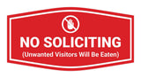 Fancy No Soliciting (Unwanted Visitors Will Be Eaten) Wall or Door Sign