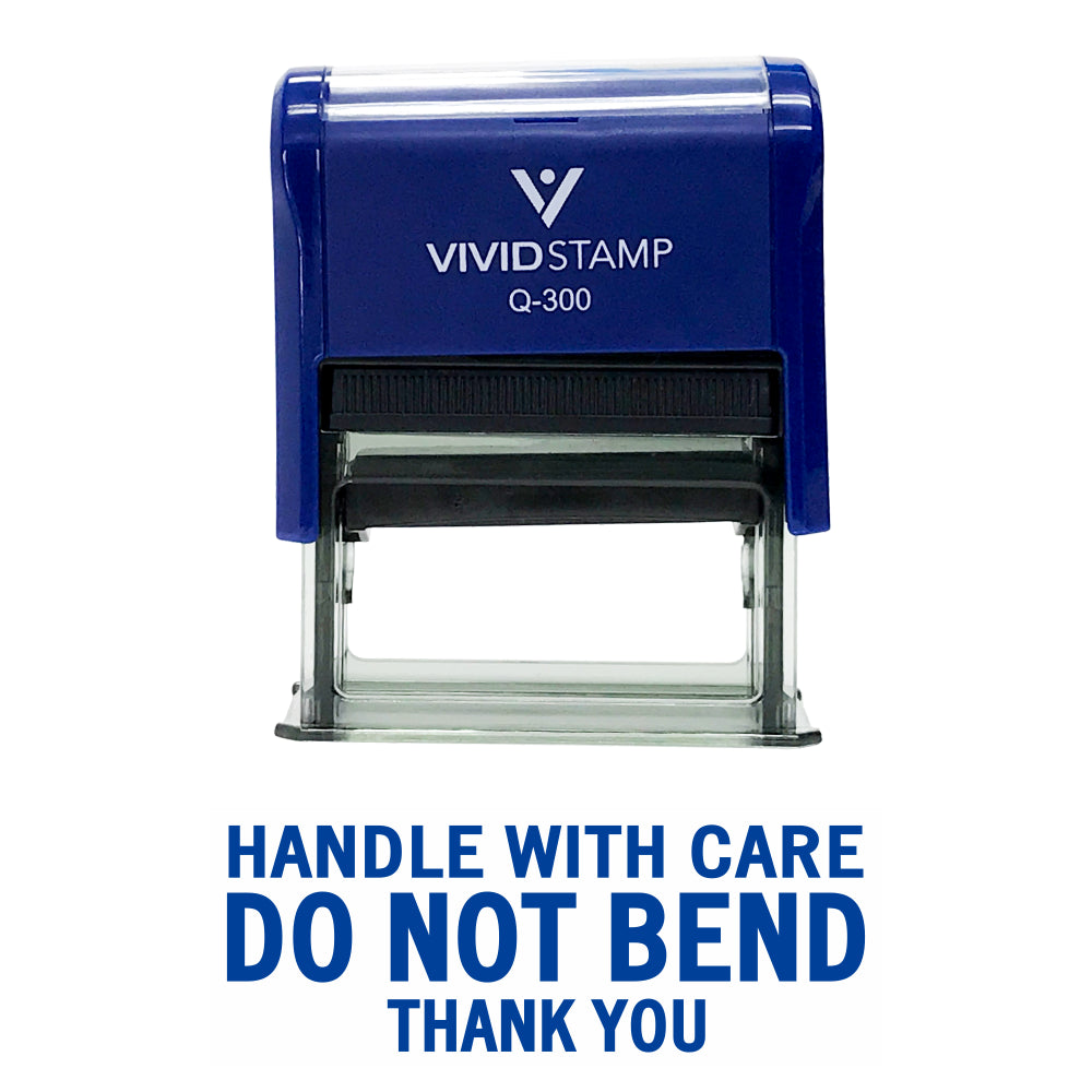 Handle With Care Do Not Bend Self Inking Rubber Stamp