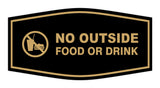 Fancy No Outside Food or Drink Sign