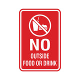 Portrait Round No Outside Food Or Drink Sign
