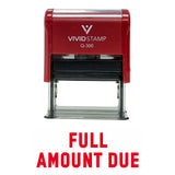 Full Amount Due Self Inking Rubber Stamp