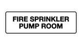 White Signs ByLITA Standard Fire Sprinkler Pump Room Sign