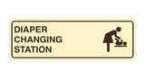 Ivory / Dark Brown Signs ByLITA Standard Diapers Changing Station Sign