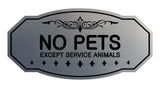 Victorian No Pets Except Service Animals Sign