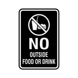 Portrait Round No Outside Food Or Drink Sign