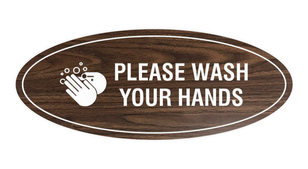 Signs ByLITA Oval Please Wash Your Hands Sign