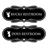 Designer Bucks and Does Novelty Restroom Signs (Set of 2) Wall or Door Sign