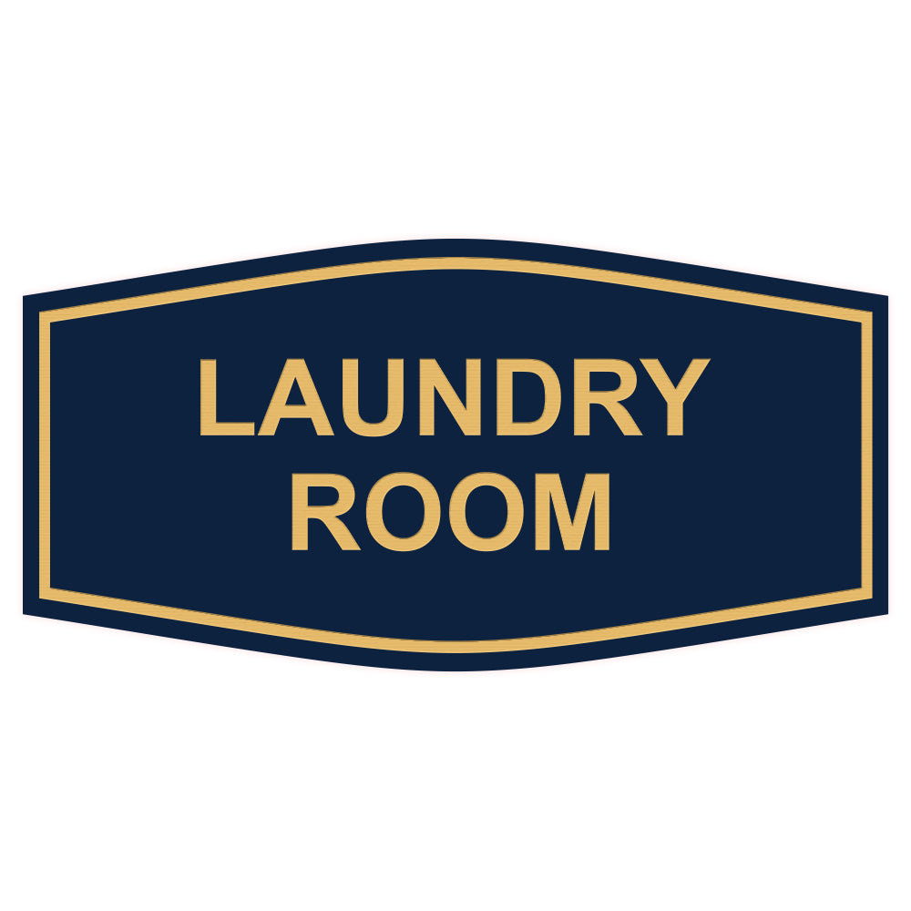 Navy Blue / Gold Fancy Laundry Room Sign