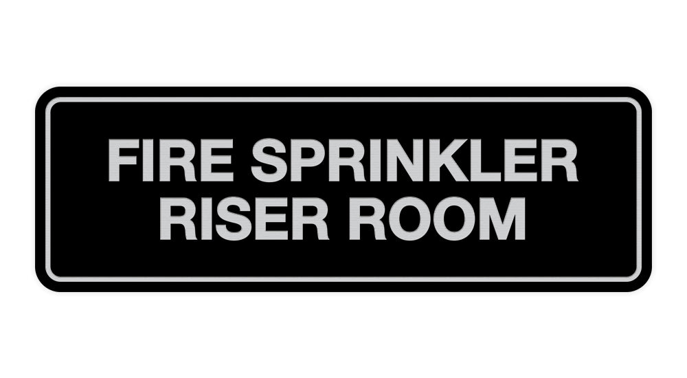 Black / Silver Signs ByLITA Standard Fire Sprinkler Riser Room Sign