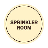 Ivory / Dark Brown Signs ByLITA Circle Sprinkler Room Sign