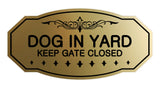 Victorian Dog In Yard Keep Gate Closed Sign