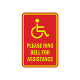 Portrait Round Please Ring Bell For Assistance Sign