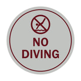 Signs ByLITA Circle No Diving Sign with Adhesive Tape, Mounts On Any Surface, Weather Resistant, Indoor/Outdoor Use