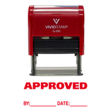 Approved W/ By Date Line Self-Inking Office Rubber Stamp