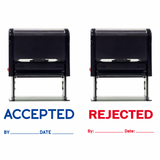 Accepted / Rejected By Date Self Inking Rubber Stamp - 2 Pack