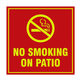 Signs ByLITA Square No Smoking on Patio Sign with Adhesive Tape