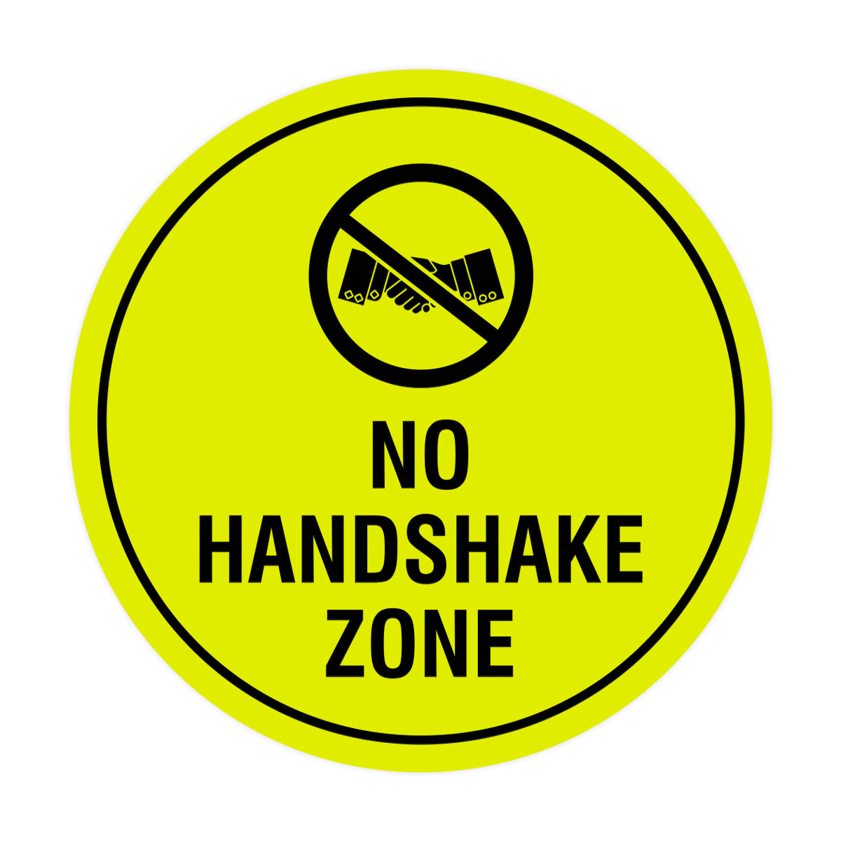 Circle No Handshake Zone Sign