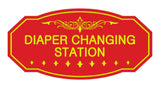 Red / Yellow Victorian Diaper Changing Station Sign