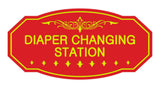 Red / Yellow Victorian Diaper Changing Station Sign