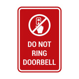 Portrait Round Do Not Ring Doorbell Sign