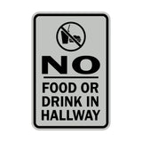 Portrait Round No Food Or Drink In Hallway Sign