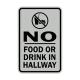 Portrait Round No Food Or Drink In Hallway Sign