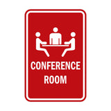 Red Portrait Round Conference Room Sign