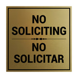 Signs ByLITA Square No Soliciting No Solicitar Sign with Adhesive Tape, Mounts On Any Surface, Weather Resistant, Indoor/Outdoor Use