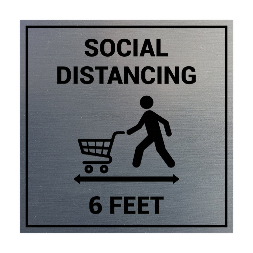Signs ByLITA Square Social Distancing 6 Feet Sign