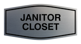 Brushed Silver Fancy Janitor Closet Sign