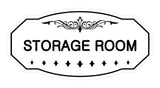 White / Black Victorian Storage Room Sign
