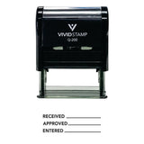 Received Approved Entered Self Inking Rubber Stamp
